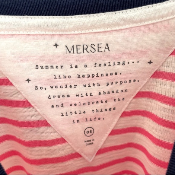 MERSEA Catalina Slub Tee in Pink/Navy Ringer - Picture 4 of 7